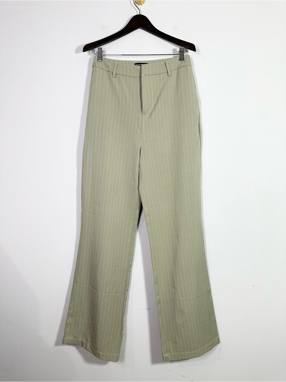 Rehab Lab Khaki Pinstripe High Rise Relaxed Fit Trouser Pants